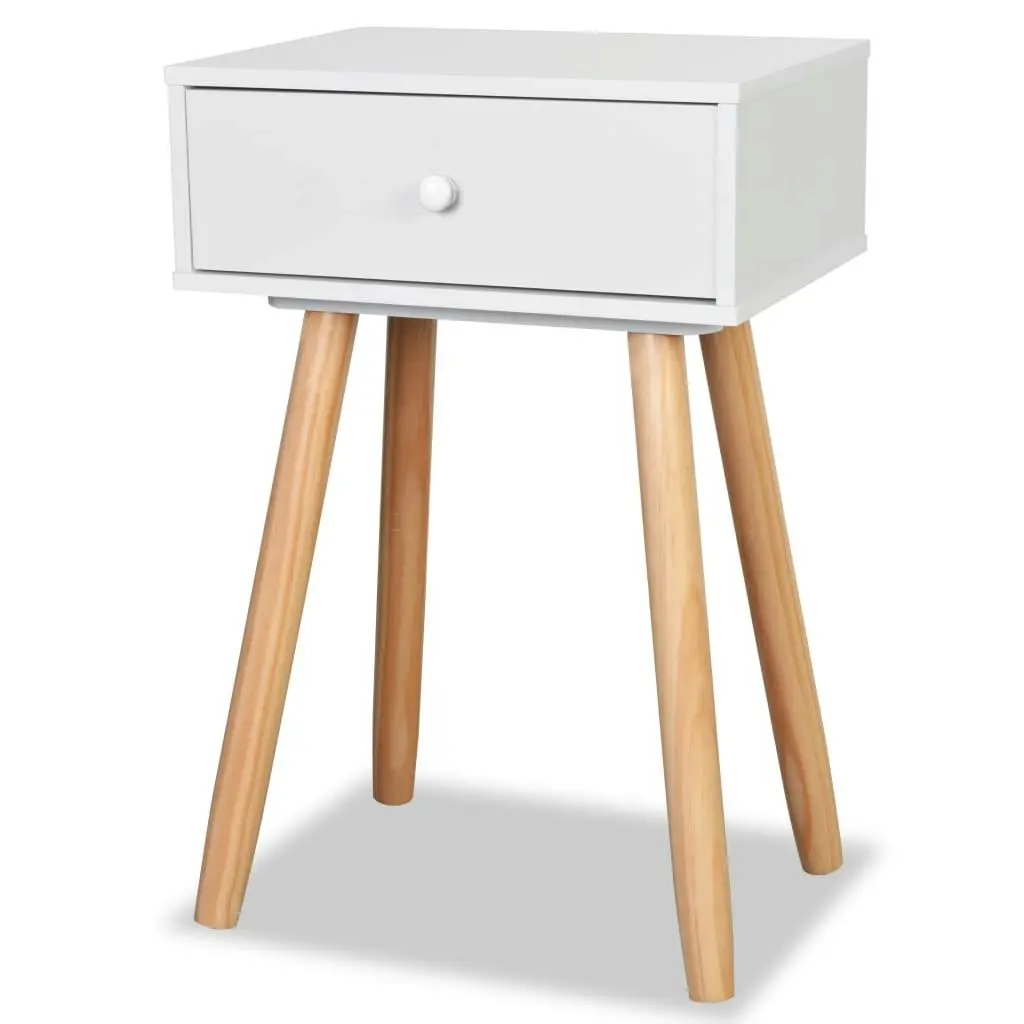 Bedside Tables 2 pcs Solid Pinewood 40x30x61 cm White 244740