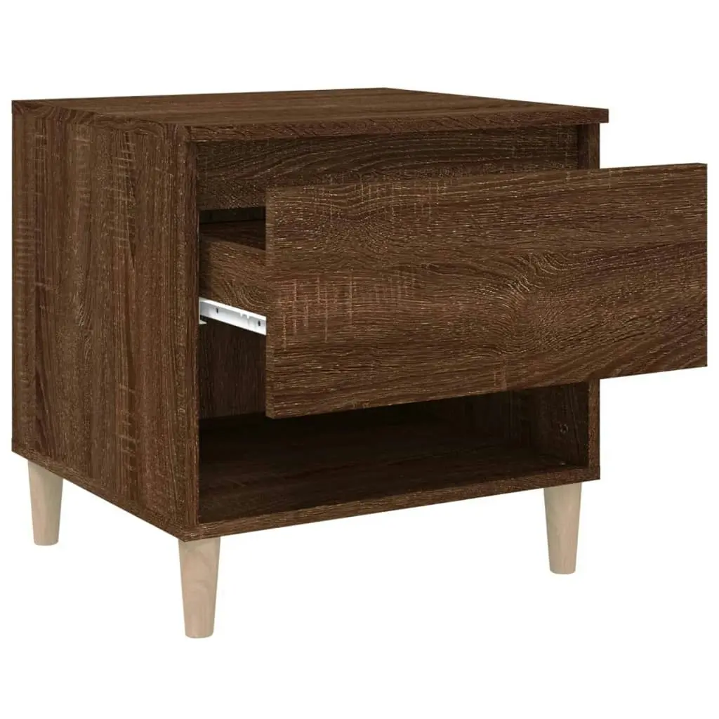 Bedside Table Brown Oak 50x46x50 cm Engineered Wood 819546