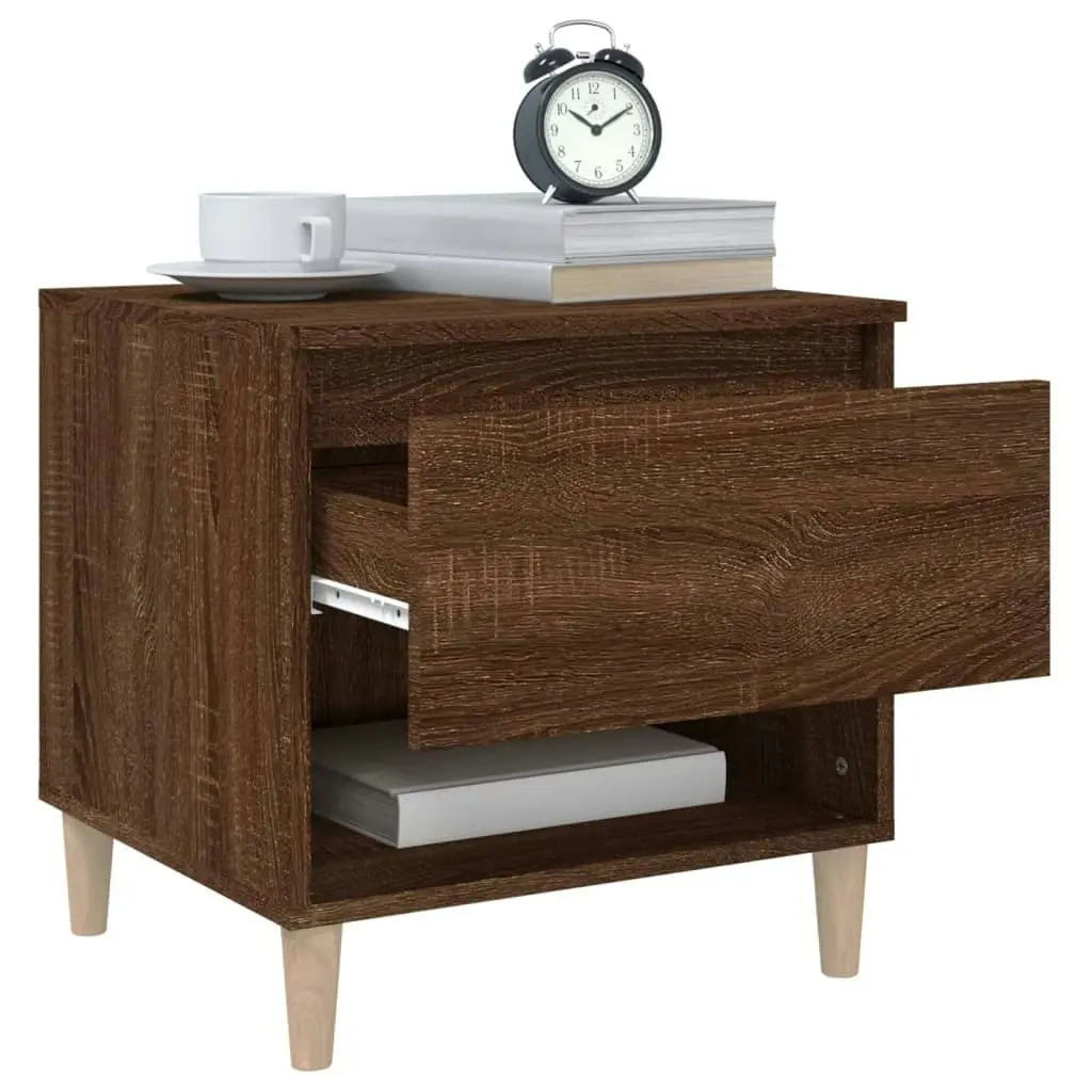 Bedside Table Brown Oak 50x46x50 cm Engineered Wood 819546