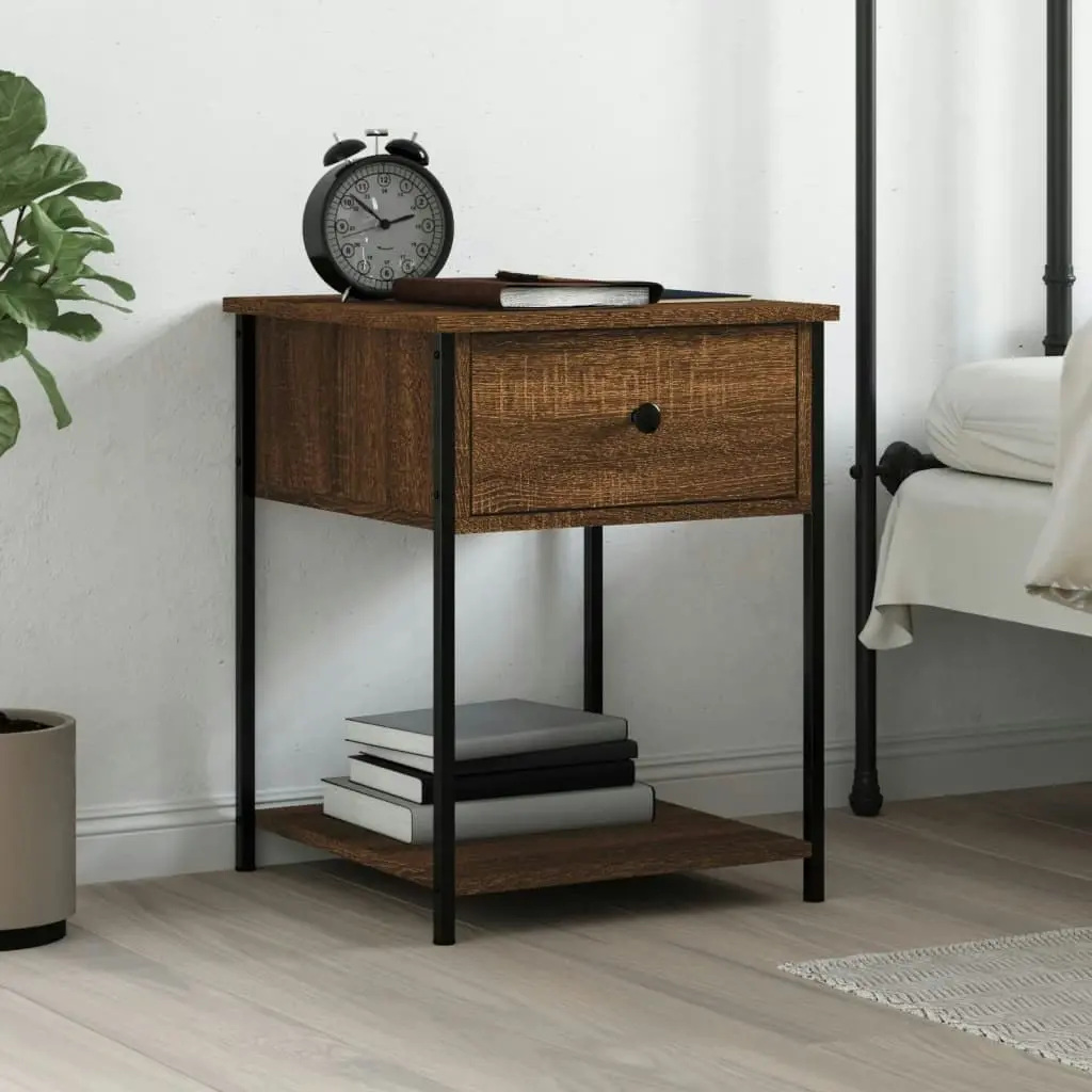 Bedside Table Brown Oak 44x45x58 cm Engineered Wood 825851