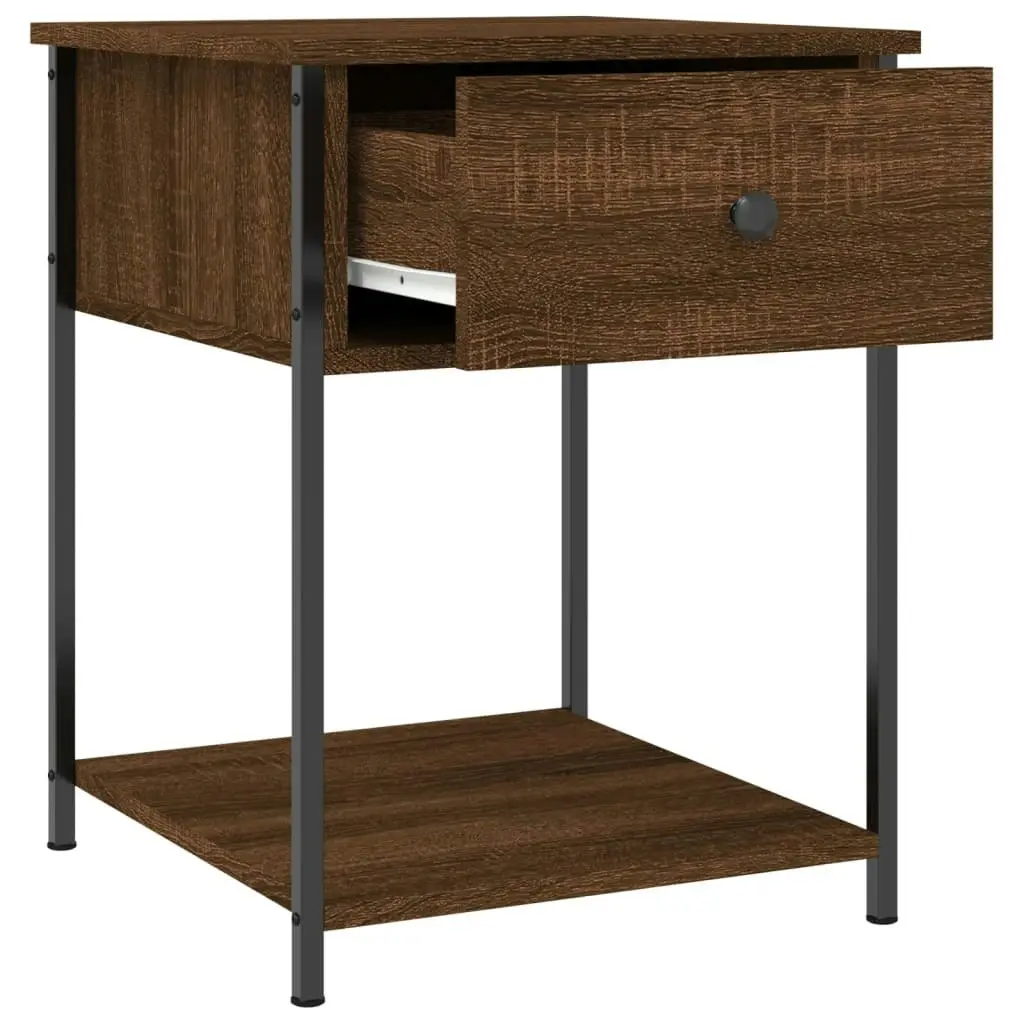 Bedside Table Brown Oak 44x45x58 cm Engineered Wood 825851