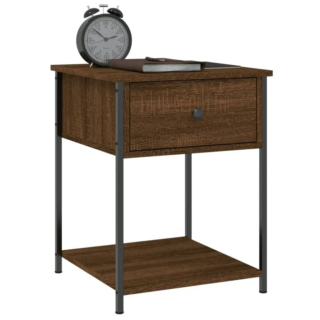 Bedside Table Brown Oak 44x45x58 cm Engineered Wood 825851