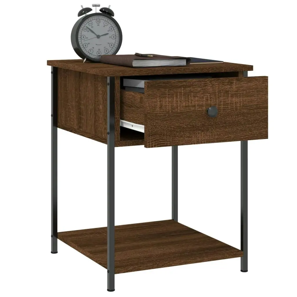 Bedside Table Brown Oak 44x45x58 cm Engineered Wood 825851