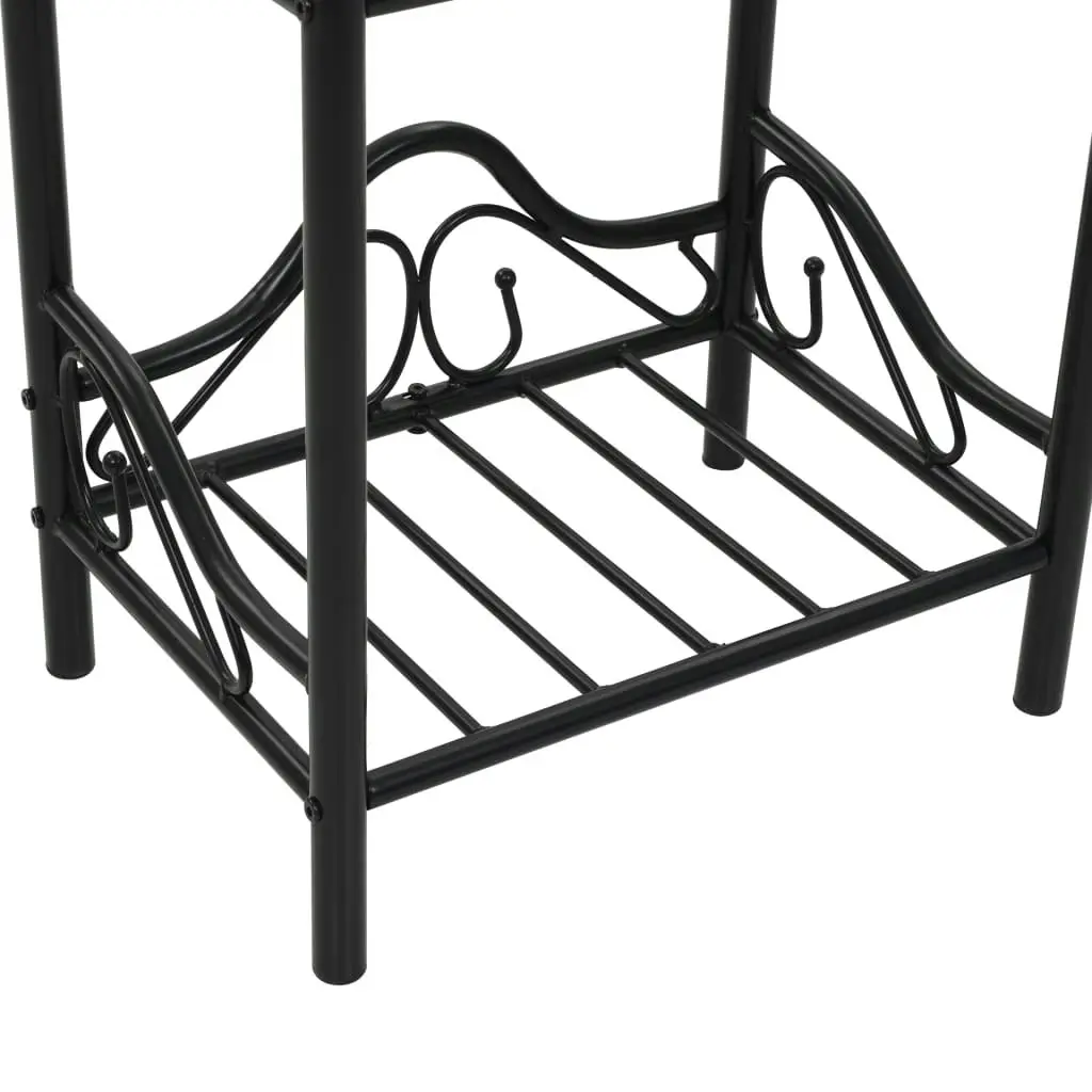 Bedside Tables 2 pcs Steel and Tempered Glass 45x30.5x60 cm Black 246727