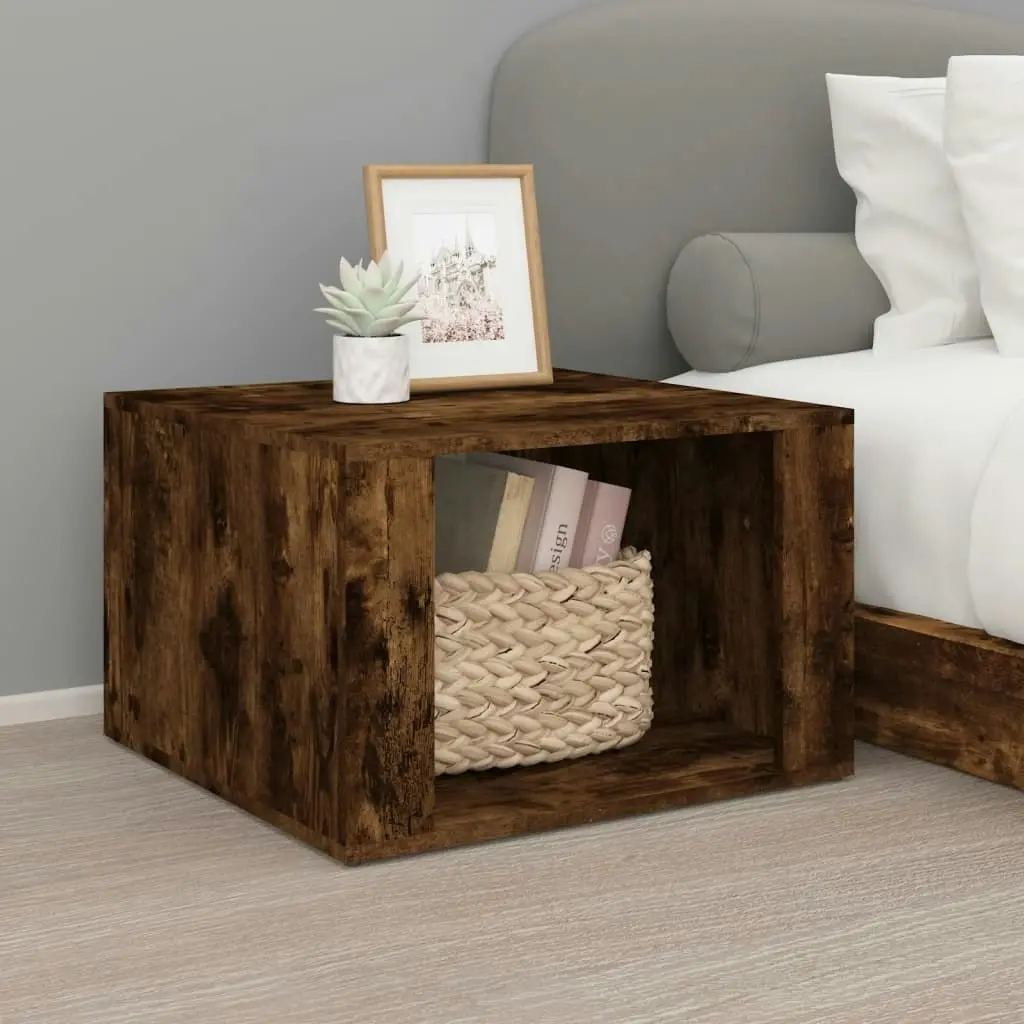 Bedside Table Smoked Oak 57x55x36 cm Engineered Wood 816557