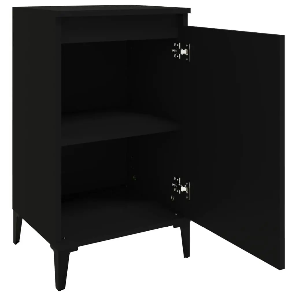 Bedside Cabinets 2 pcs Black 40x35x70 cm Engineered Wood 819647