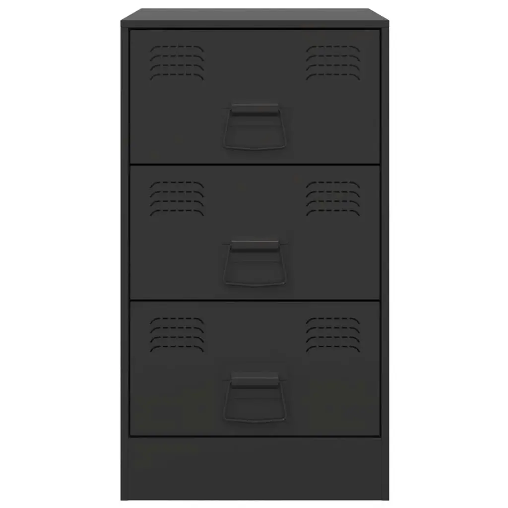 Bedside Cabinets 2pcs Black 34.5x39x62 cm Steel 841776