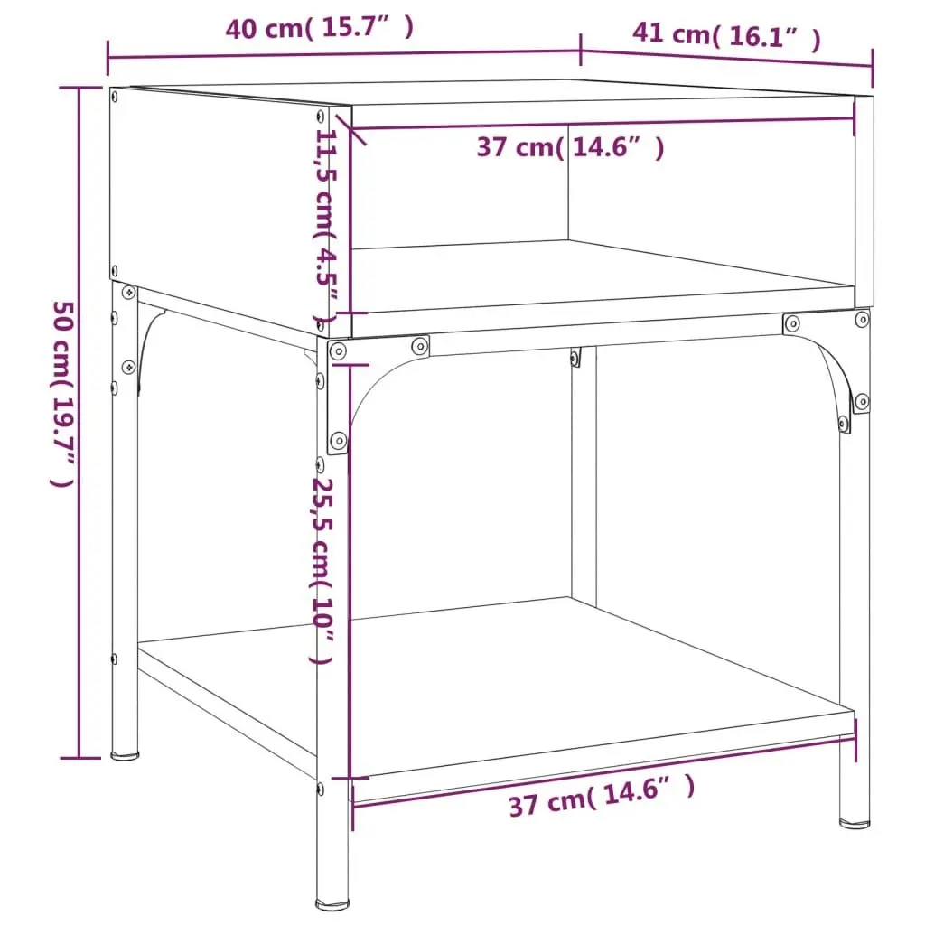 Bedside Tables 2 pcs Grey Sonoma 40x41x50 cm Engineered Wood 825880