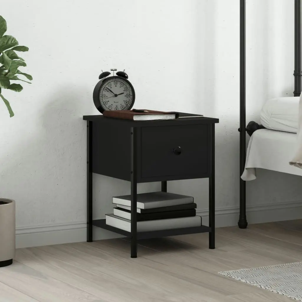 Bedside Table Black 34x35.5x45 cm Engineered Wood 825853