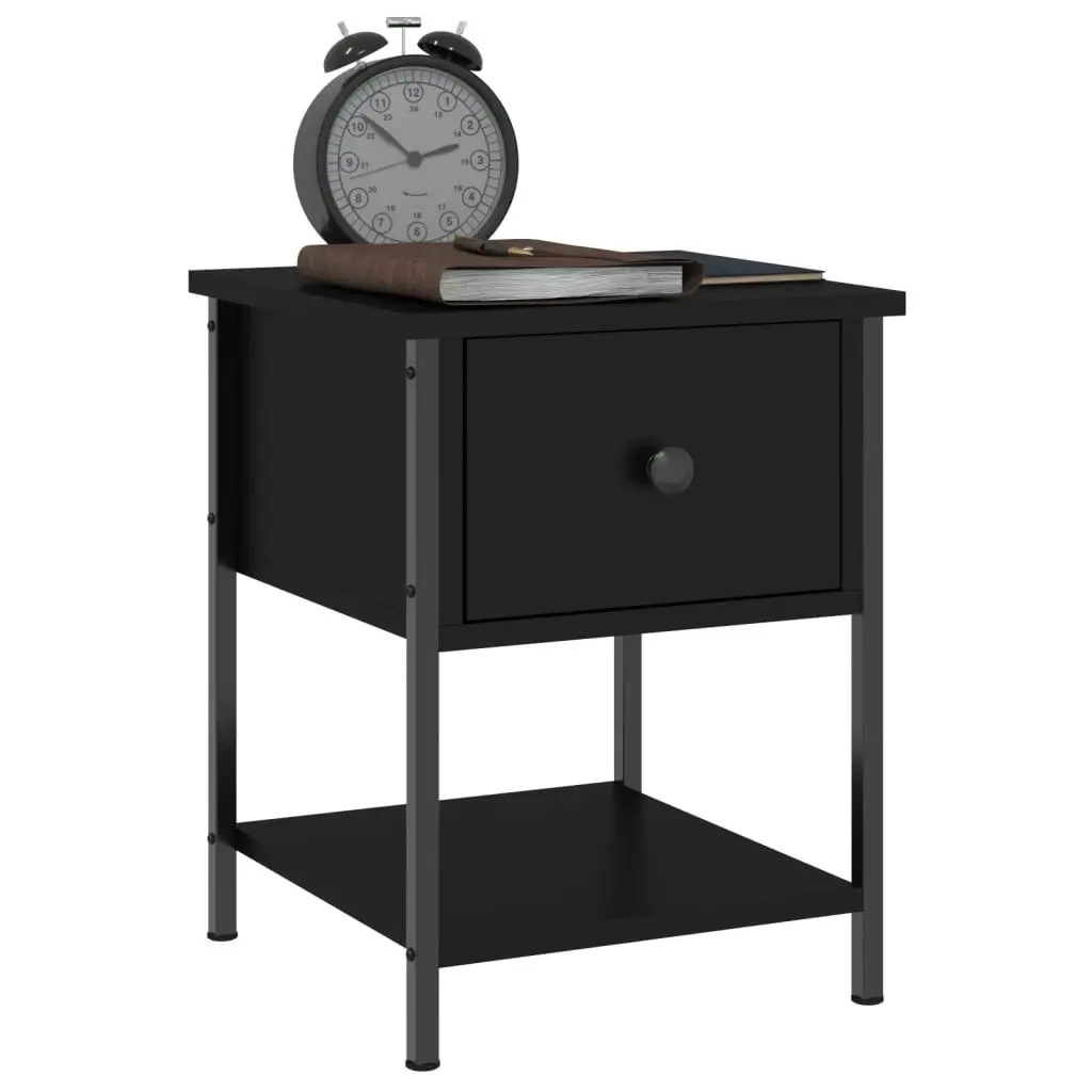 Bedside Table Black 34x35.5x45 cm Engineered Wood 825853