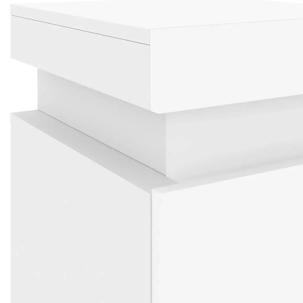 Bedside Cabinets with LED Lights 2 pcs White 35x39x55 cm 836750