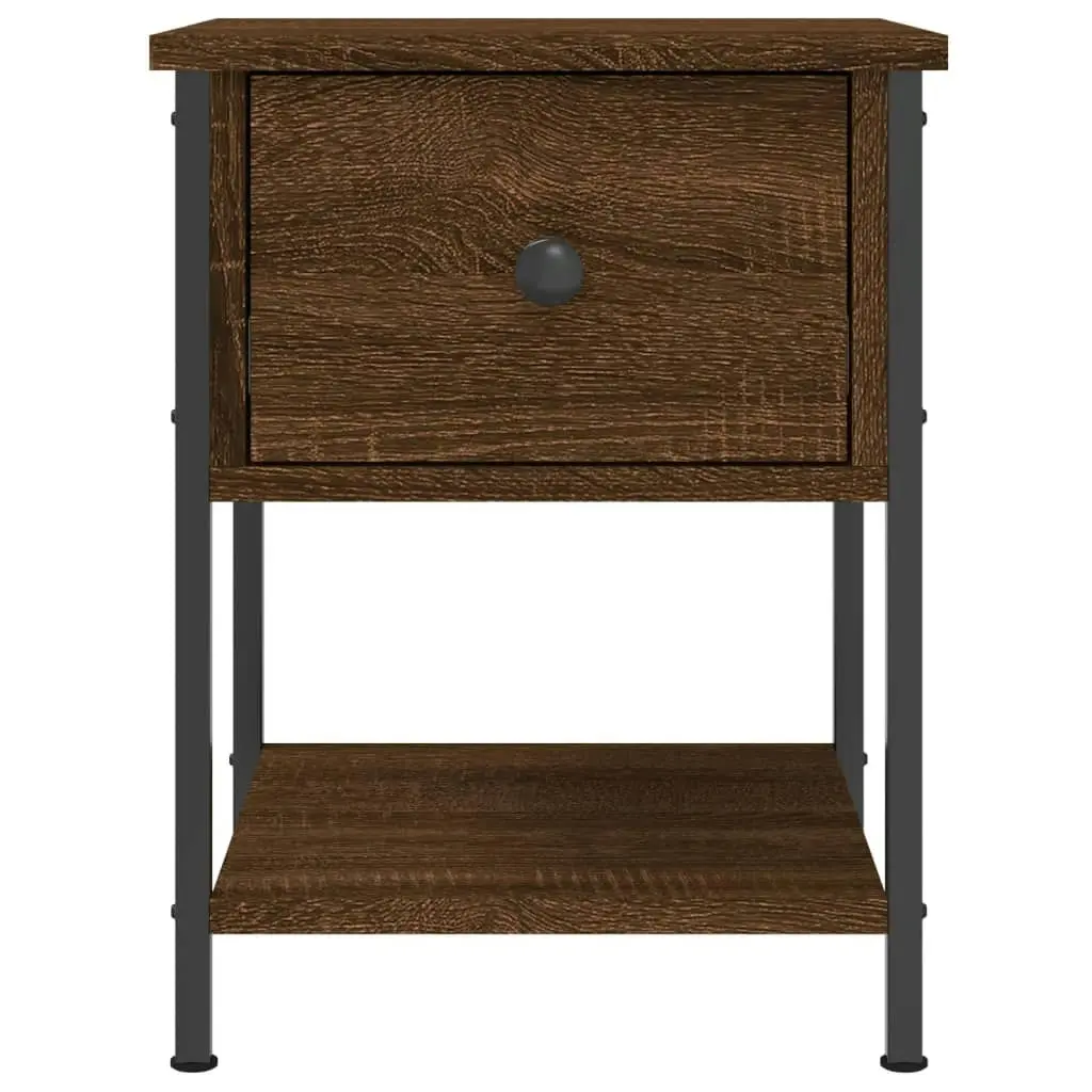 Bedside Table Brown Oak 34x35.5x45 cm Engineered Wood 825861