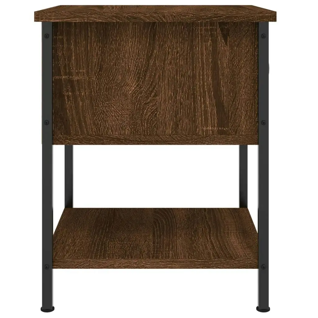 Bedside Table Brown Oak 34x35.5x45 cm Engineered Wood 825861