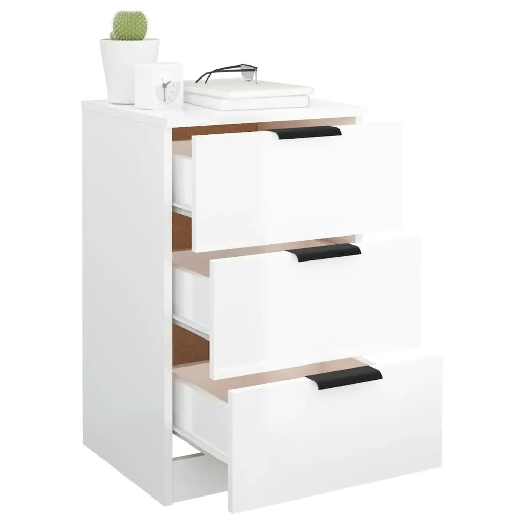 Bedside Cabinets 2 pcs High Gloss White 40x36x65 cm 811281