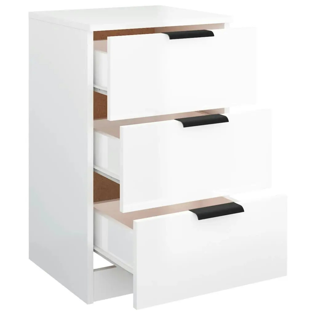 Bedside Cabinets 2 pcs High Gloss White 40x36x65 cm 811281