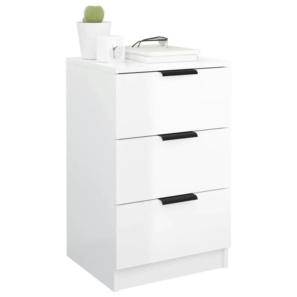 Bedside Cabinets 2 pcs High Gloss White 40x36x65 cm 811281