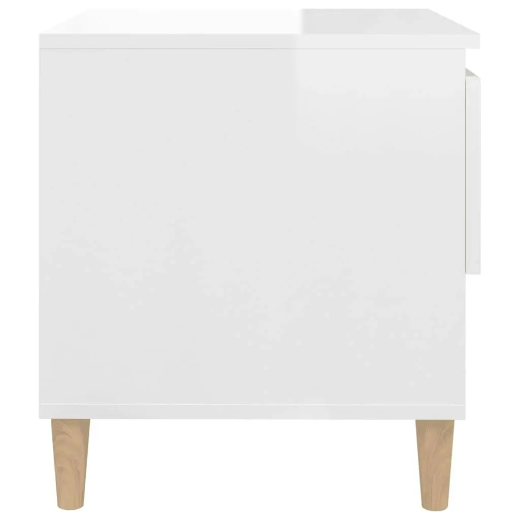 Bedside Tables 2 pcs High Gloss White 50x46x50 cm Engineered Wood 819537