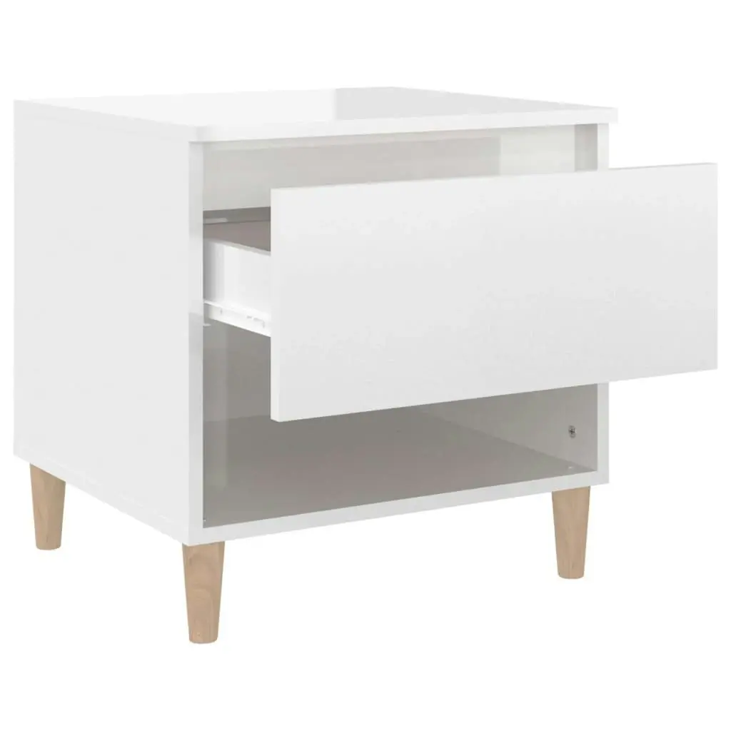 Bedside Tables 2 pcs High Gloss White 50x46x50 cm Engineered Wood 819537