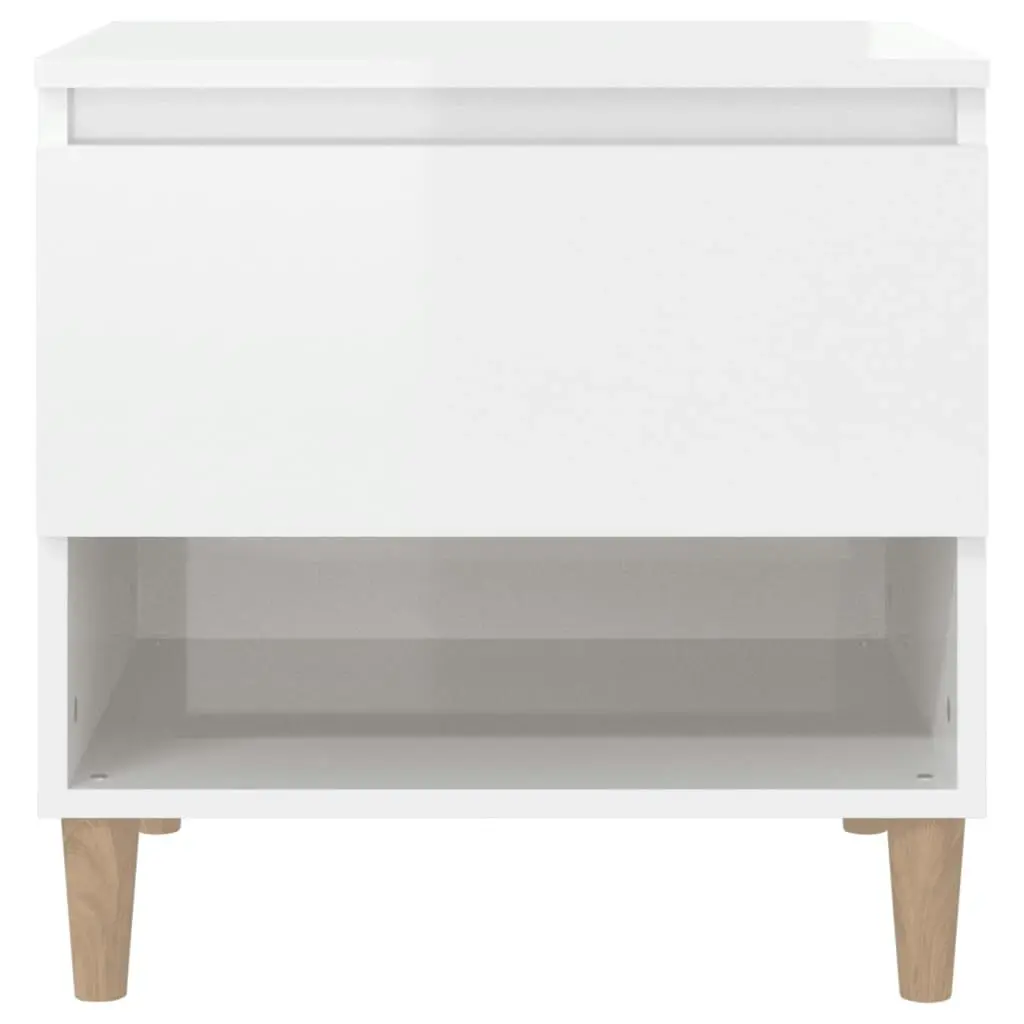 Bedside Tables 2 pcs High Gloss White 50x46x50 cm Engineered Wood 819537