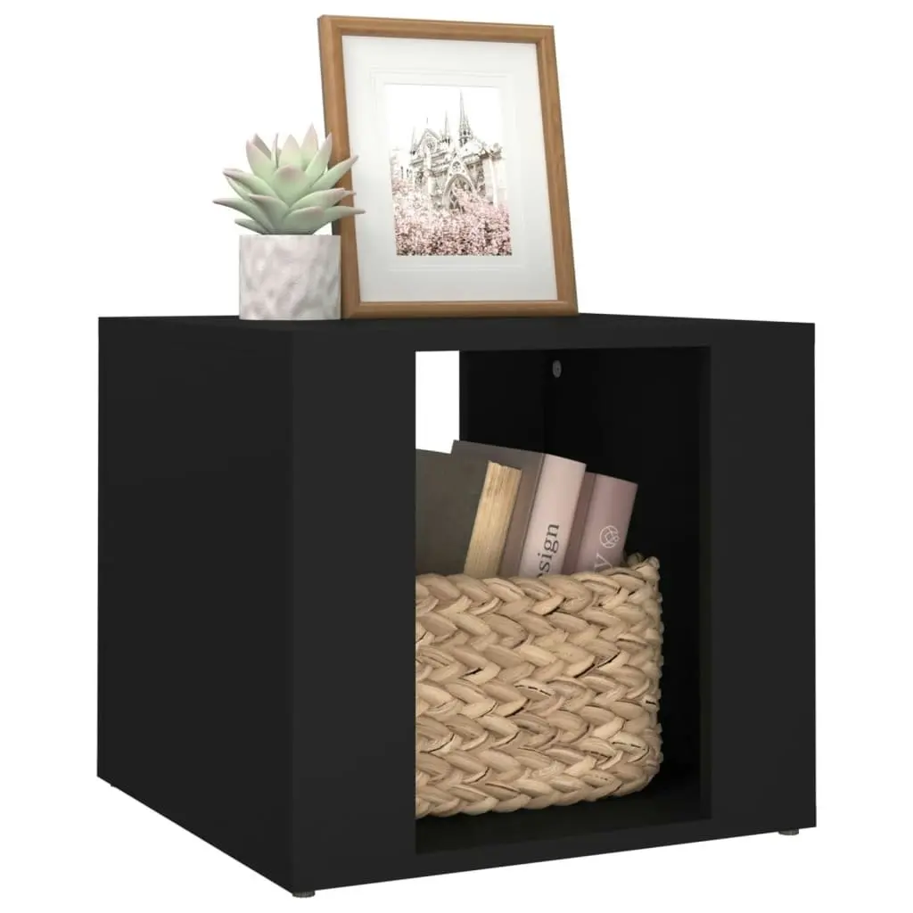 Bedside Table Black 41x40x36 cm Engineered Wood 816545