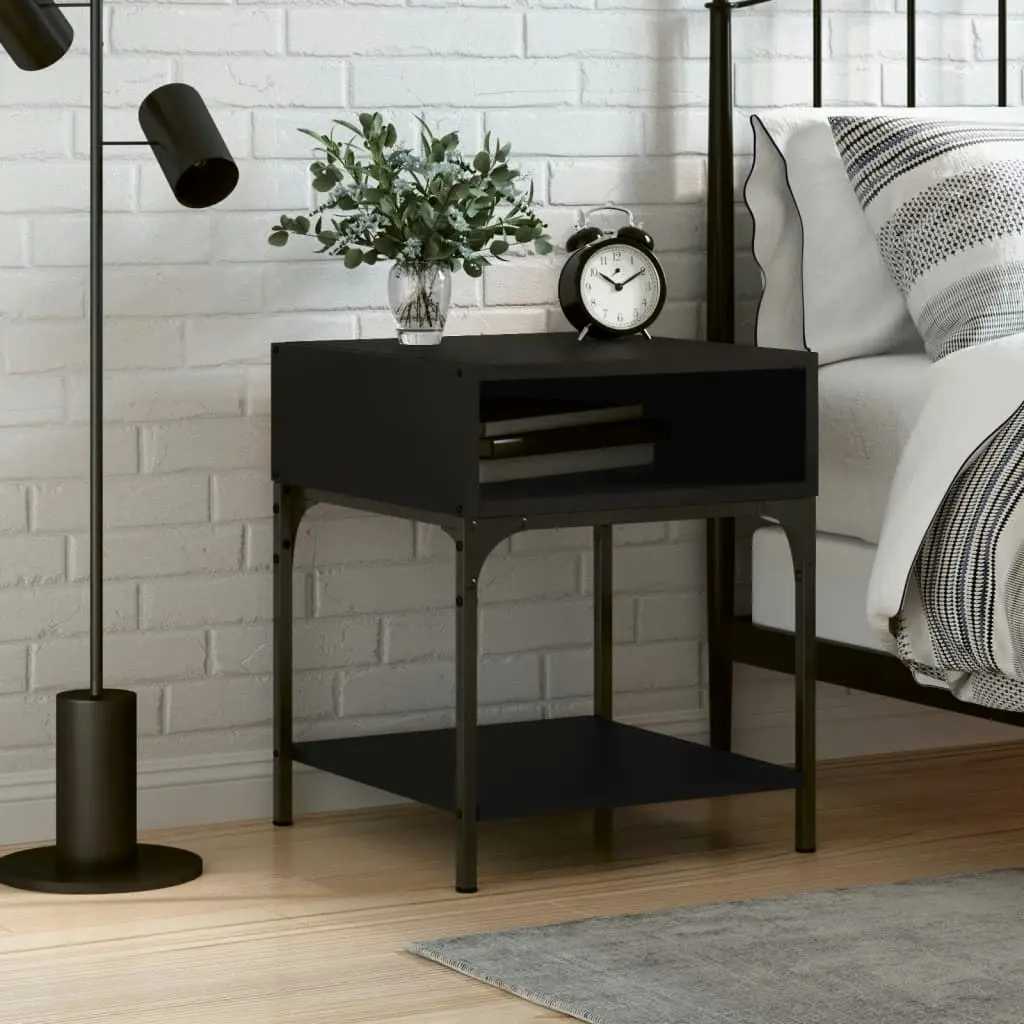 Bedside Table Black 40x41x50 cm Engineered Wood 825873