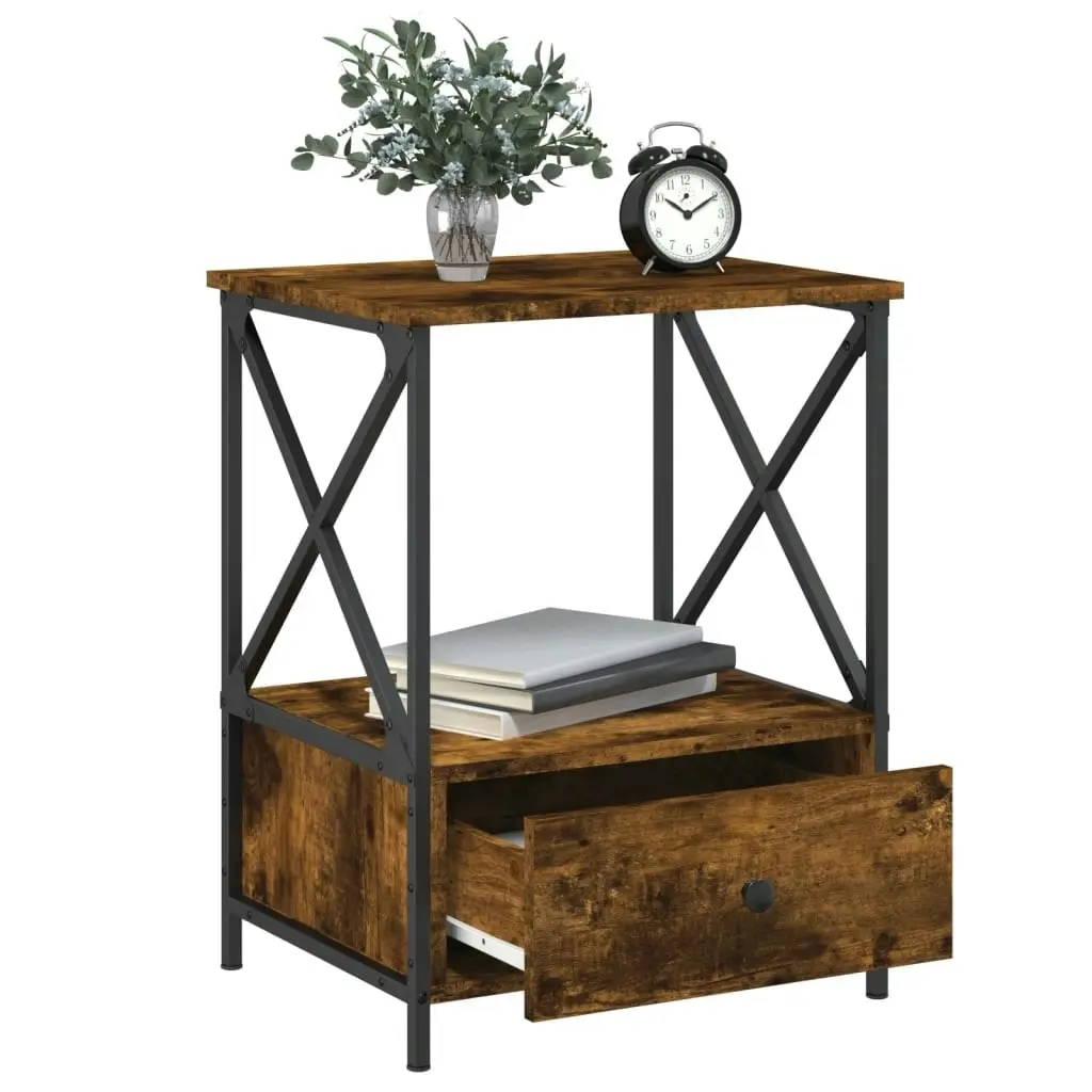 Bedside Tables 2 pcs Smoked Oak 50x41x65 cm Engineered Wood 826088