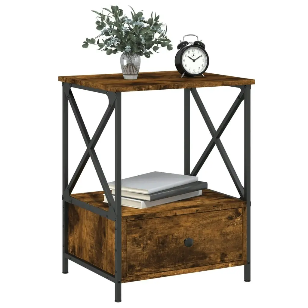 Bedside Tables 2 pcs Smoked Oak 50x41x65 cm Engineered Wood 826088