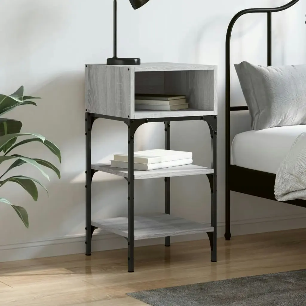 Bedside Table Grey Sonoma 35x34.5x70 cm Engineered Wood 825889