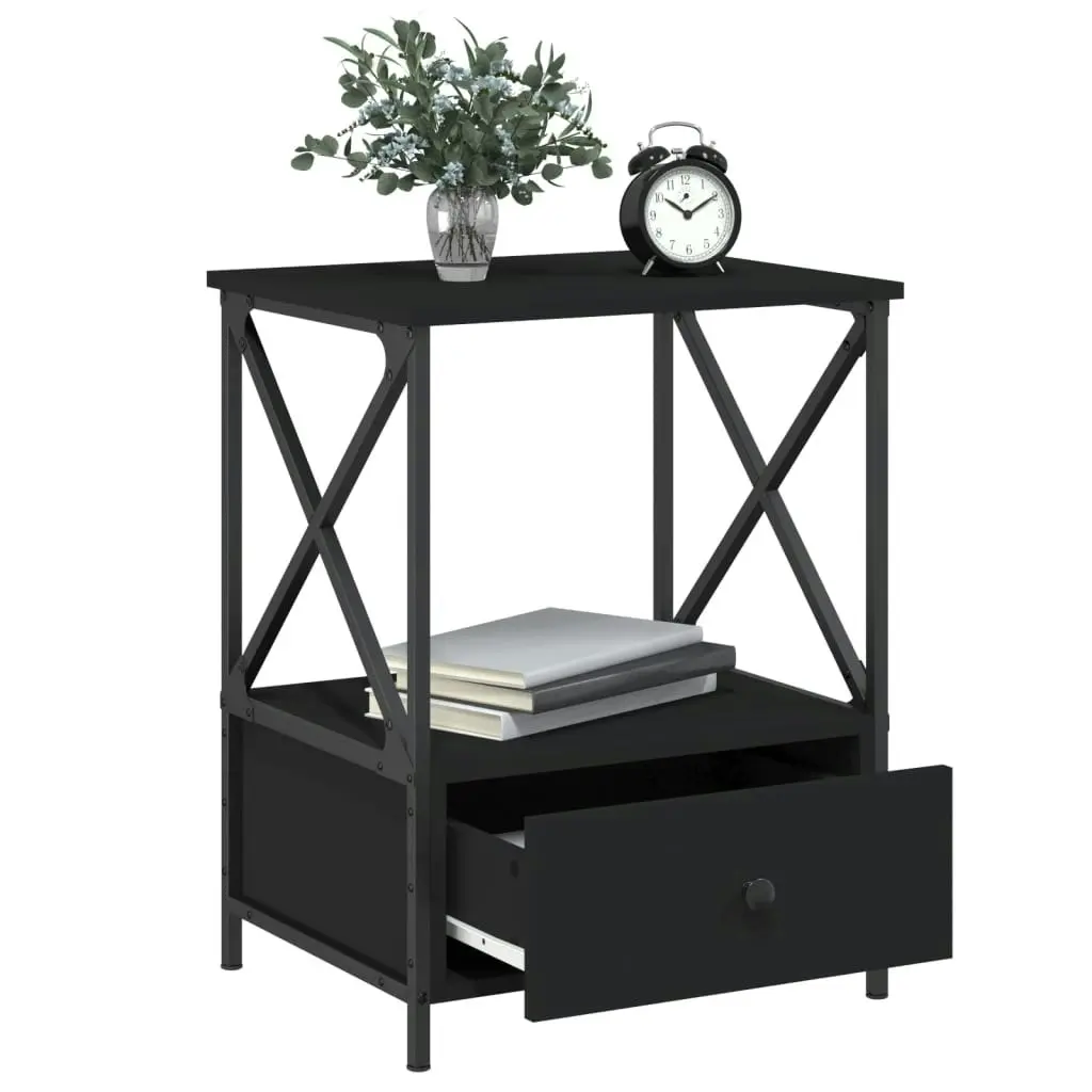 Bedside Tables 2 pcs Black 50x41x65 cm Engineered Wood 826084