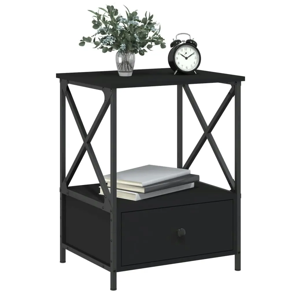 Bedside Tables 2 pcs Black 50x41x65 cm Engineered Wood 826084