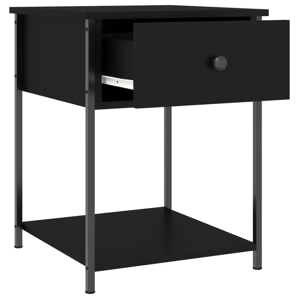 Bedside Table Black 44x45x58 cm Engineered Wood 825843