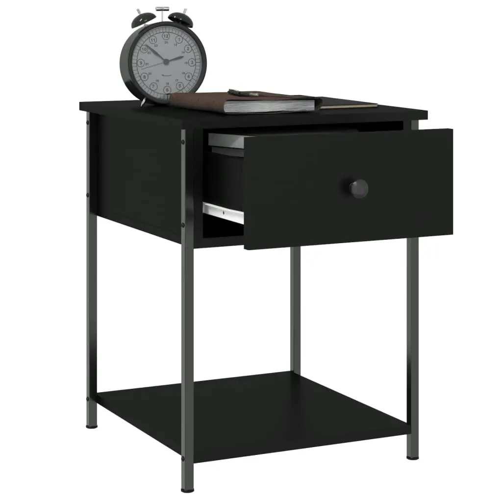 Bedside Table Black 44x45x58 cm Engineered Wood 825843