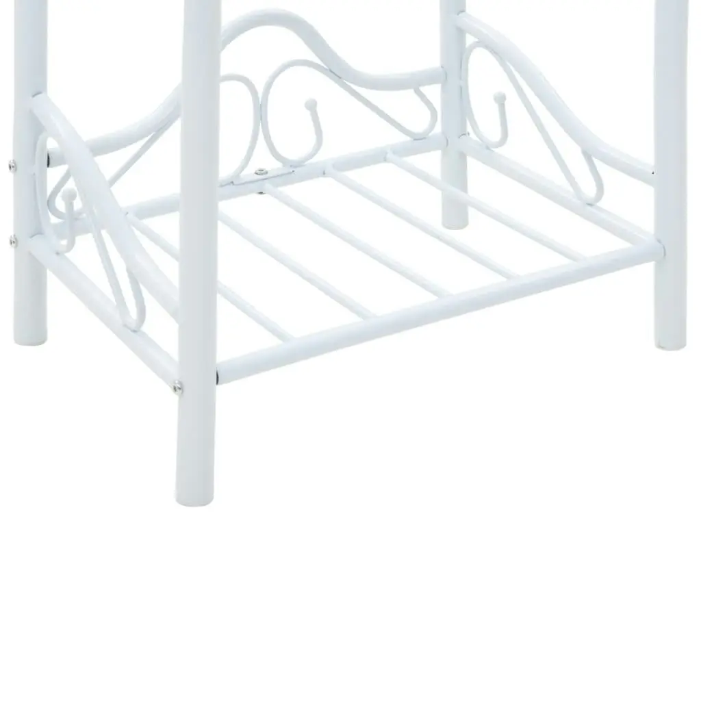 Bedside Tables 2 pcs Steel and Tempered Glass 45x30.5x60 cm White 246729