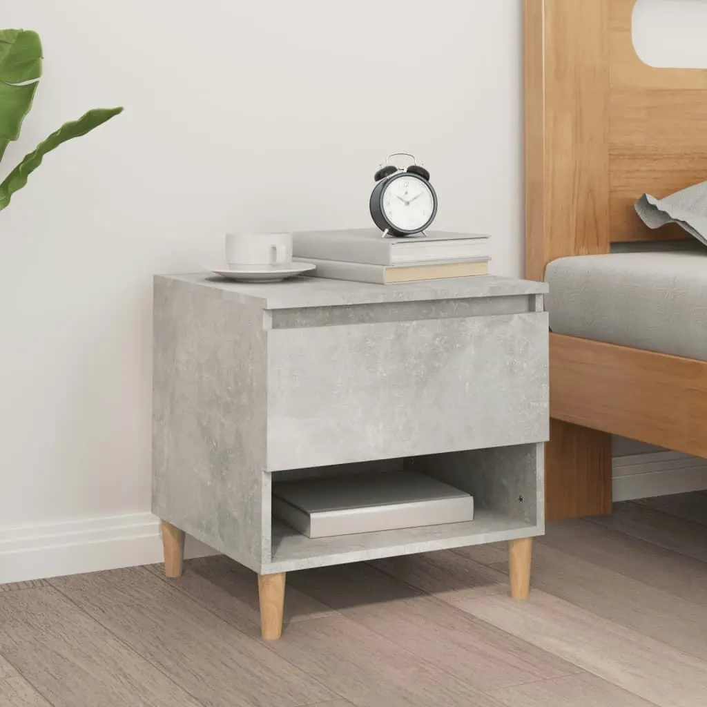 Bedside Table Concrete Grey 50x46x50 cm Engineered Wood 819540