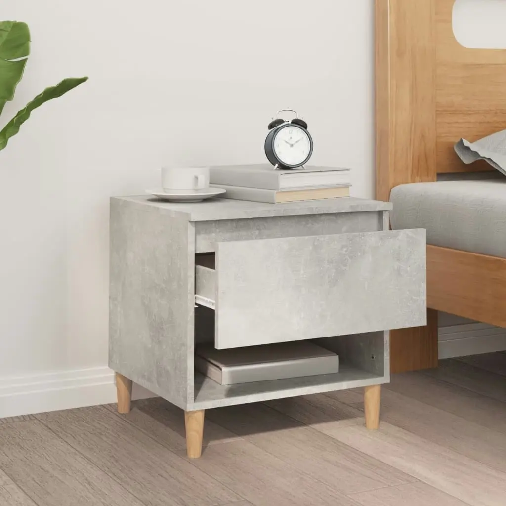 Bedside Table Concrete Grey 50x46x50 cm Engineered Wood 819540