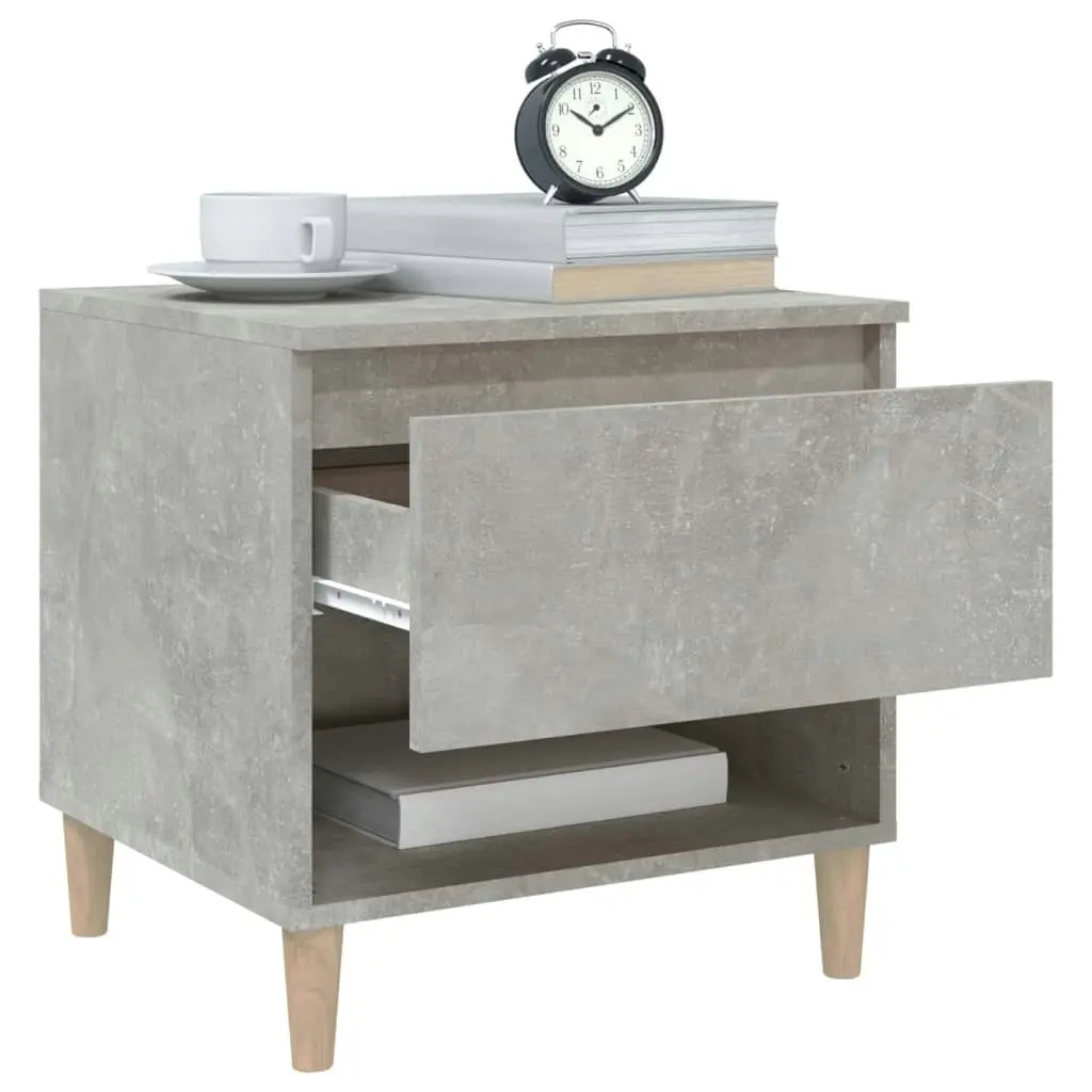 Bedside Table Concrete Grey 50x46x50 cm Engineered Wood 819540