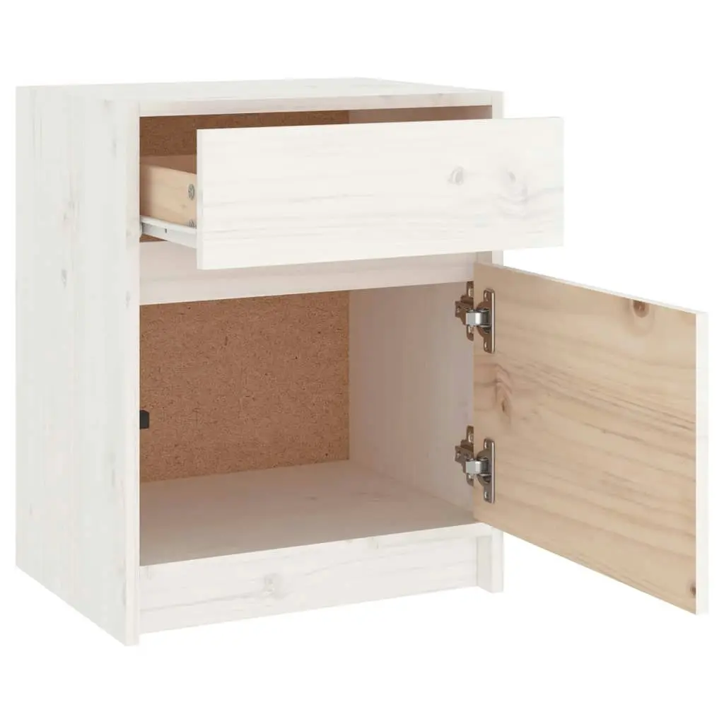 Bedside Cabinets 2 pcs White 40x31x50 cm Solid Pinewood 808126