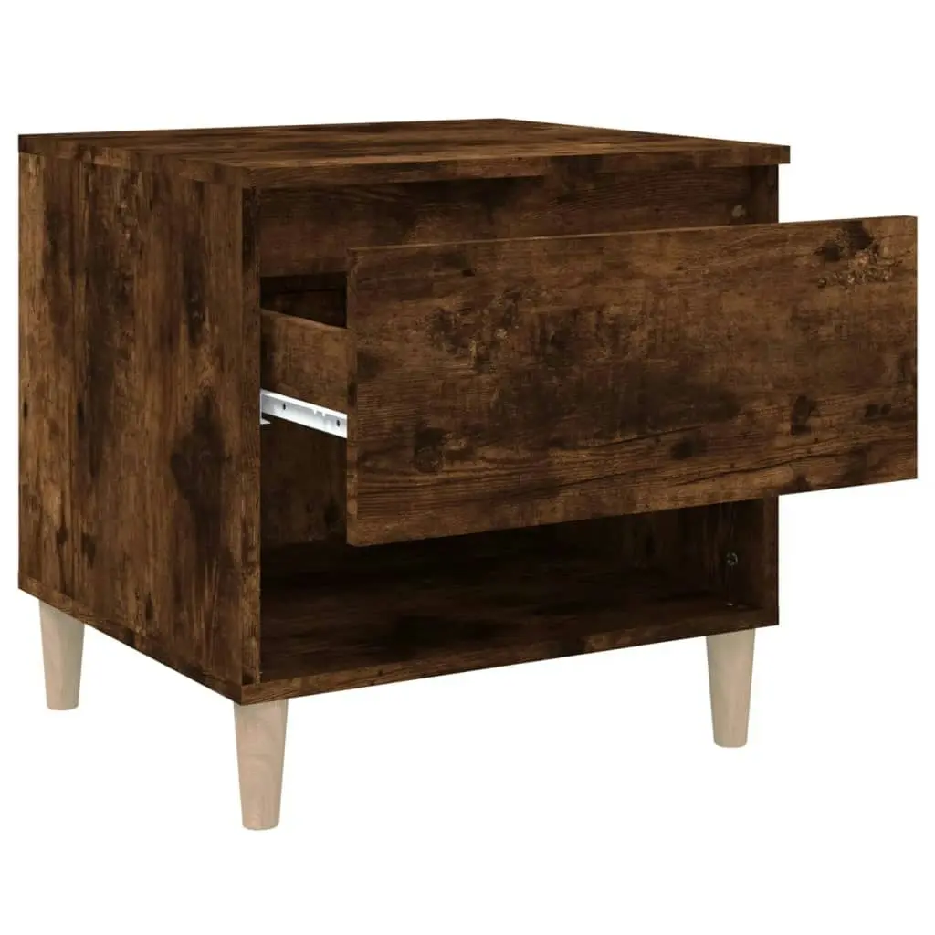 Bedside Table Smoked Oak 50x46x50 cm Engineered Wood 819542