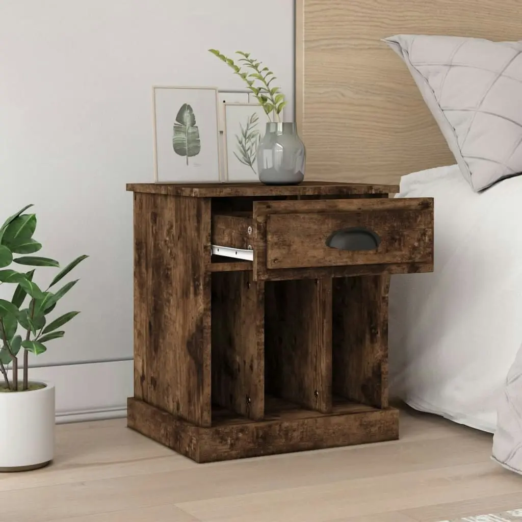 Bedside Cabinets 2 pcs Smoked Oak 43x36x50 cm 816355