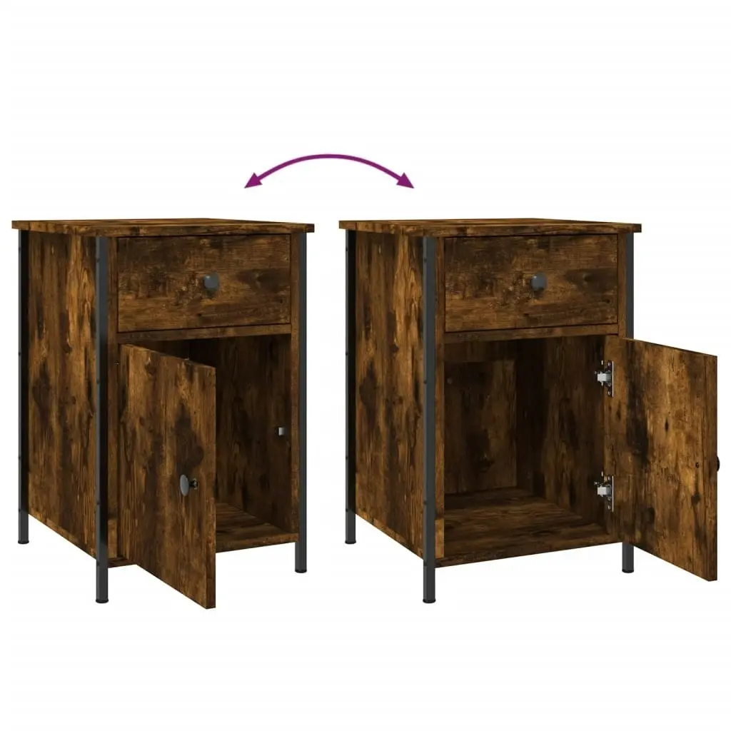 Bedside Cabinets 2 pcs Smoked Oak 40x42x60 cm Engineered Wood 825908