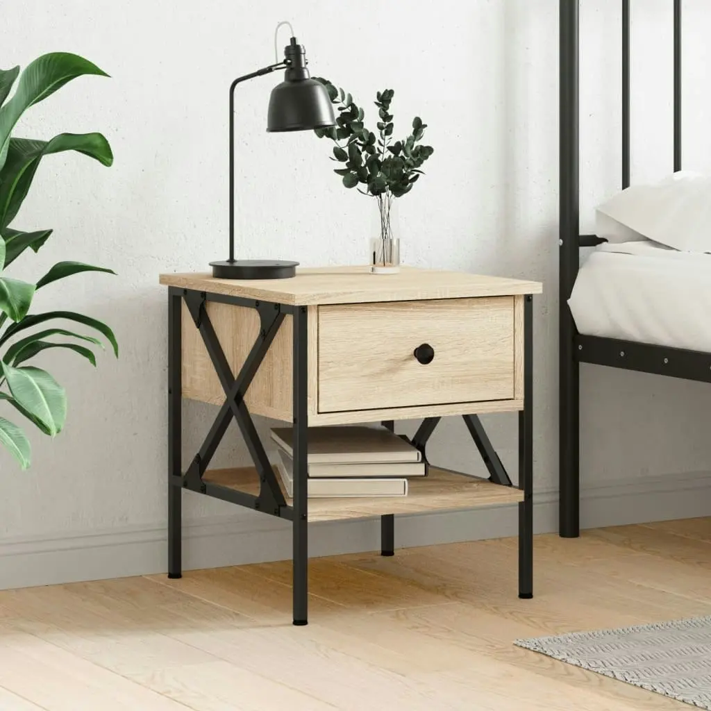 Bedside Table Sonoma Oak 40x42x45 cm Engineered Wood 825955