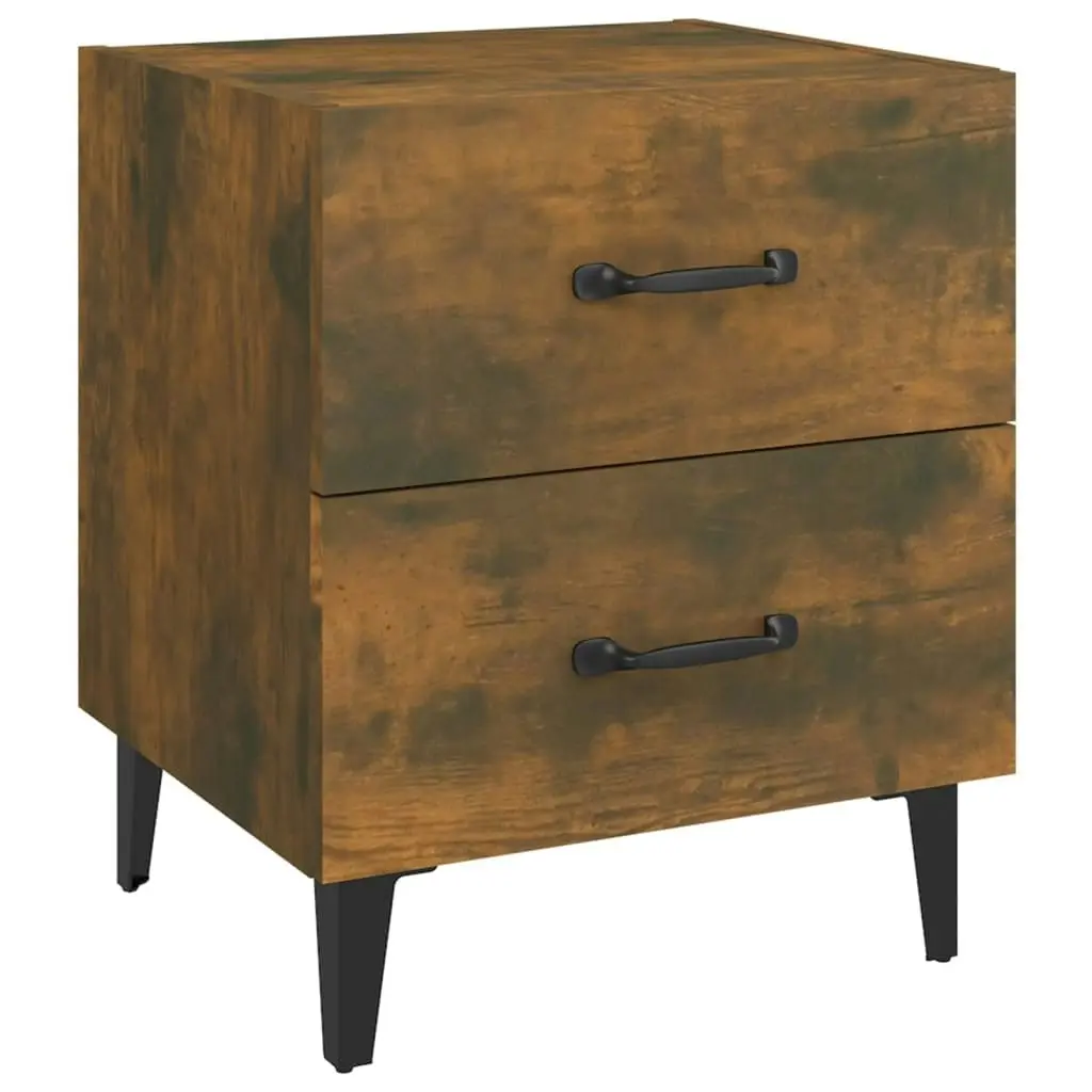 Bedside Cabinets 2 pcs Smoked Oak 40x35x47.5 cm 817292