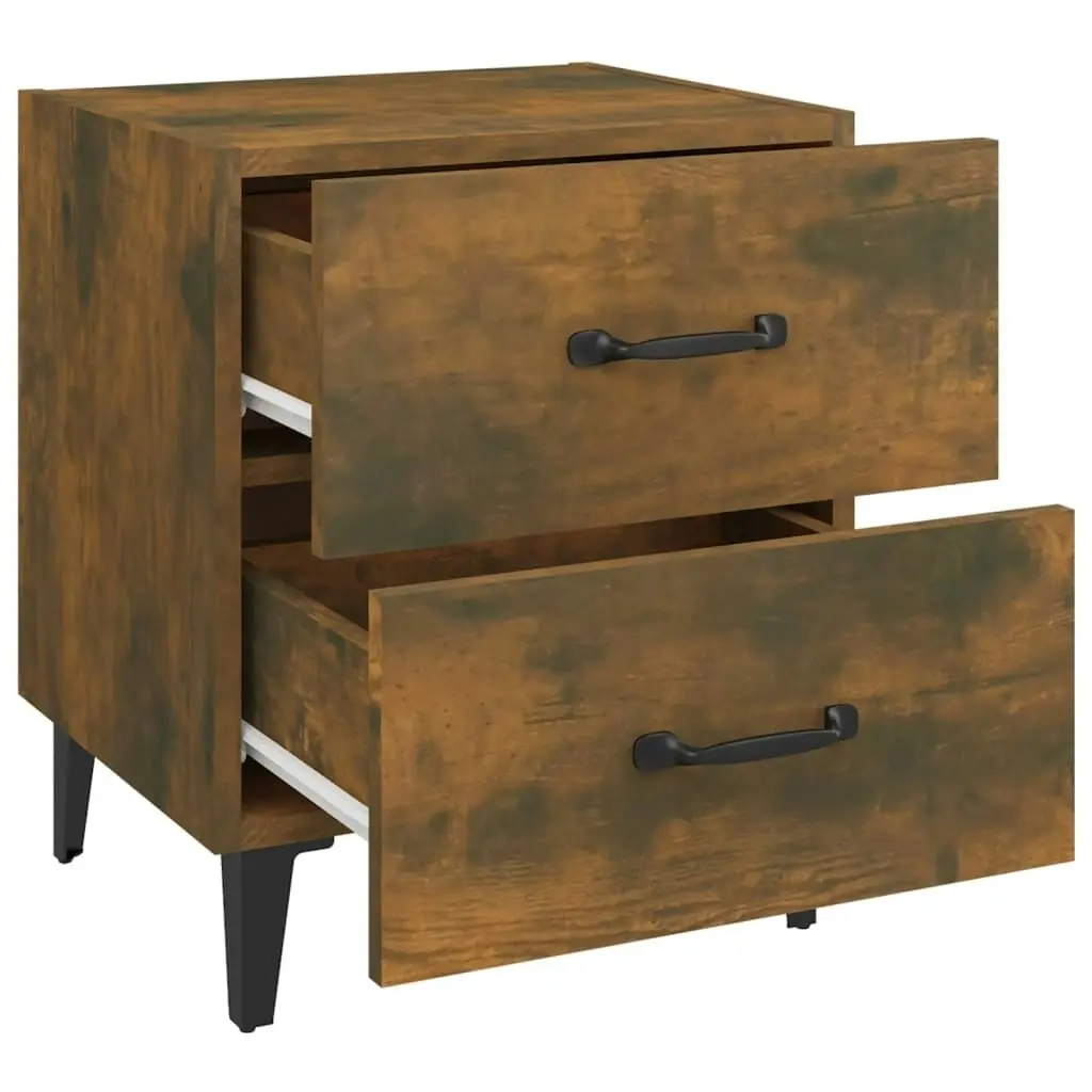 Bedside Cabinets 2 pcs Smoked Oak 40x35x47.5 cm 817292