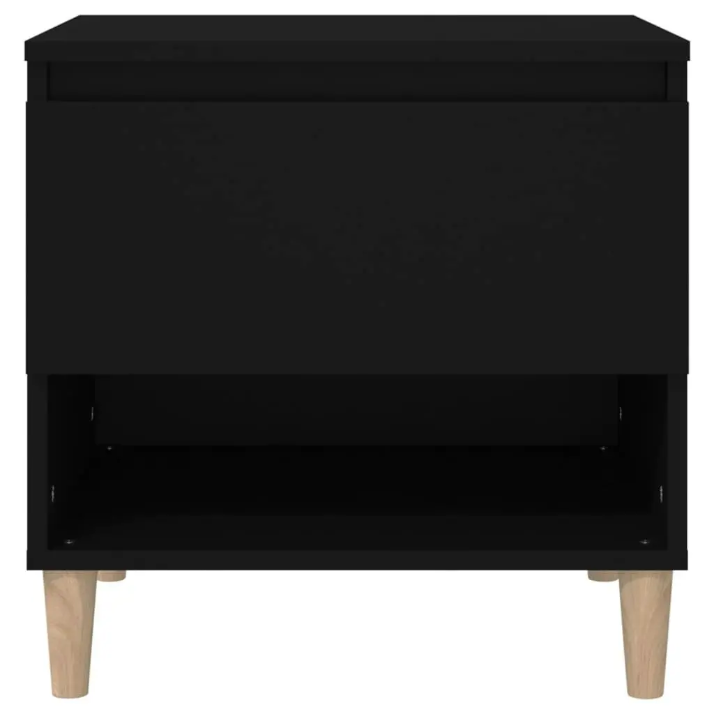 Bedside Table Black 50x46x50 cm Engineered Wood 819534