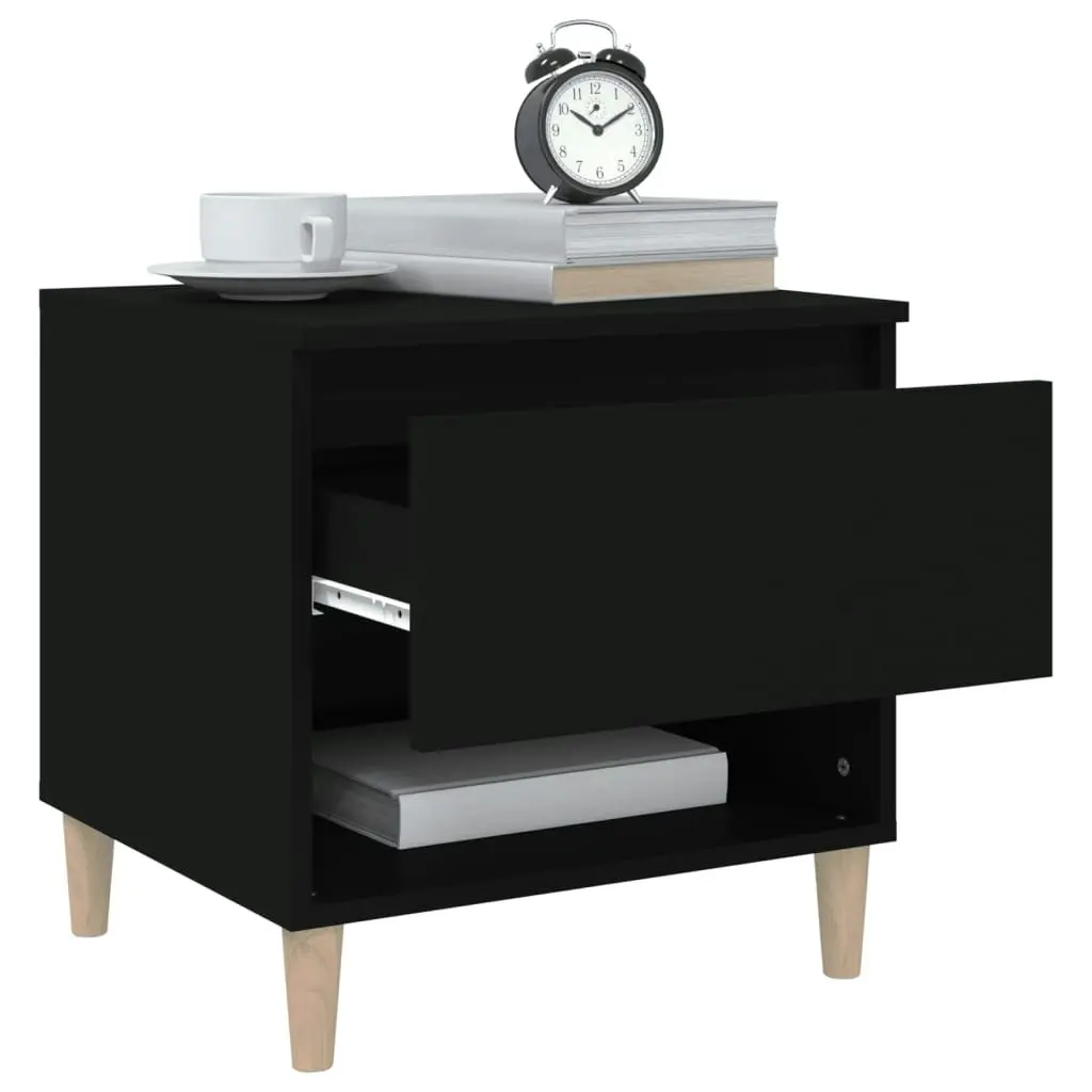 Bedside Table Black 50x46x50 cm Engineered Wood 819534