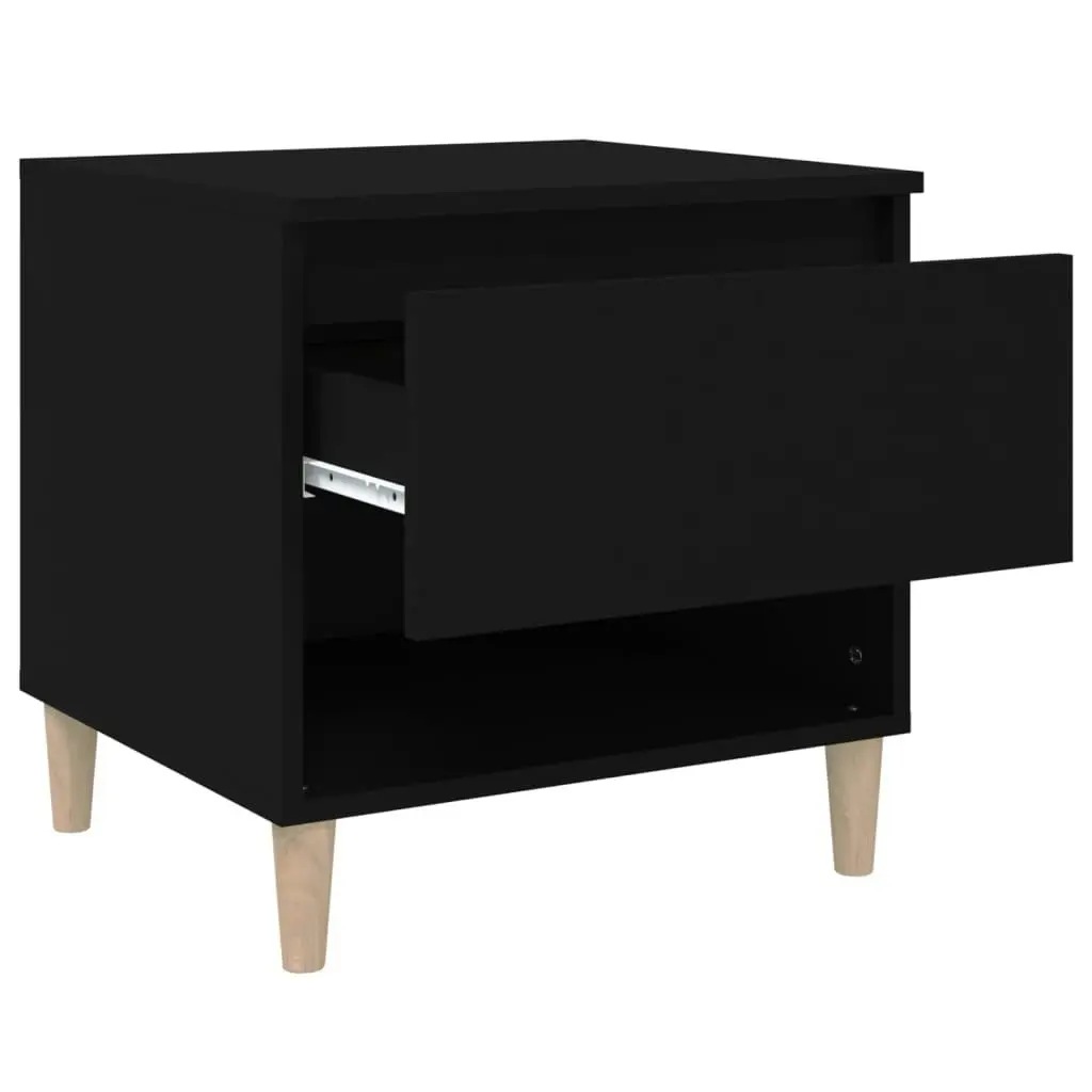 Bedside Table Black 50x46x50 cm Engineered Wood 819534