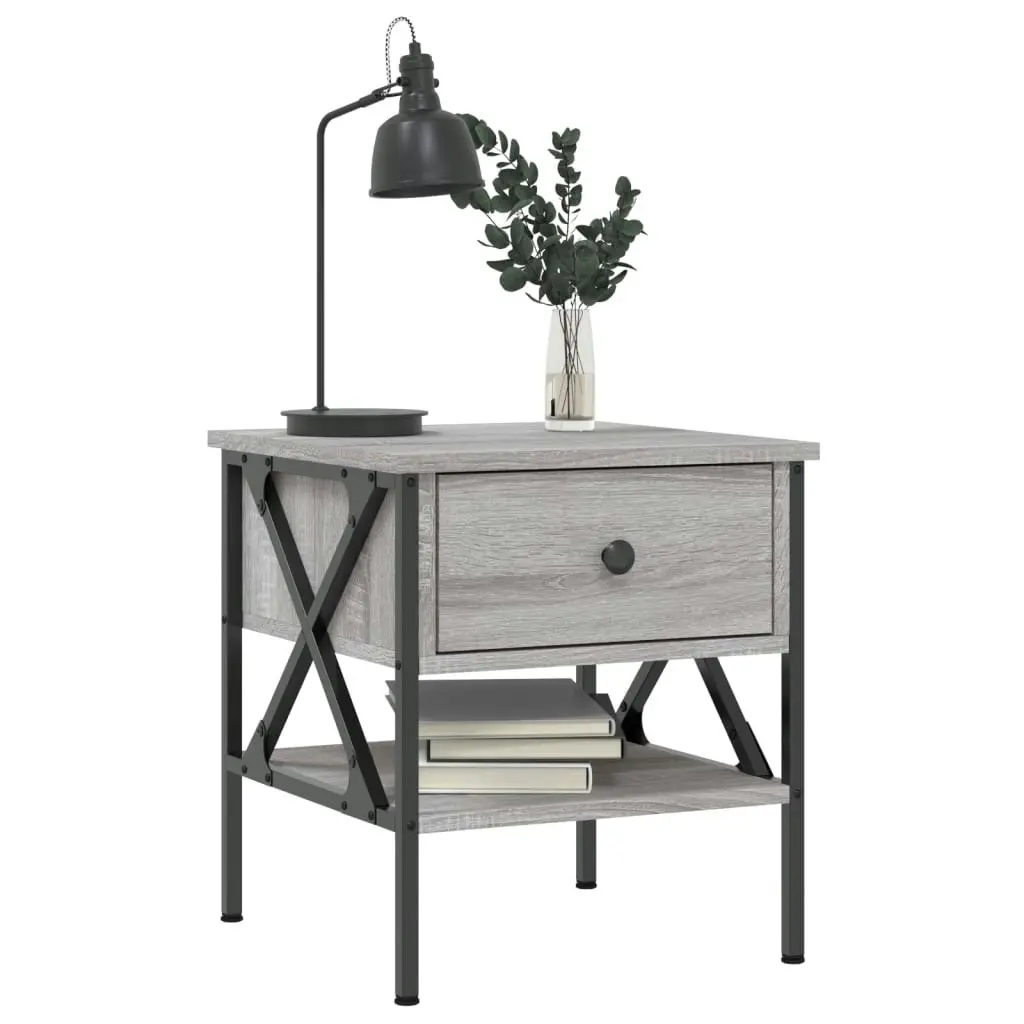 Bedside Table Grey Sonoma 40x42x45 cm Engineered Wood 825959