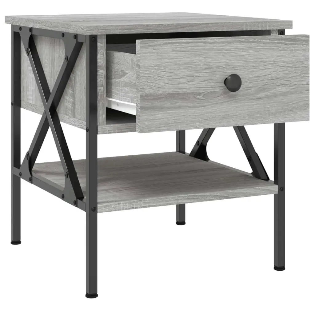 Bedside Table Grey Sonoma 40x42x45 cm Engineered Wood 825959