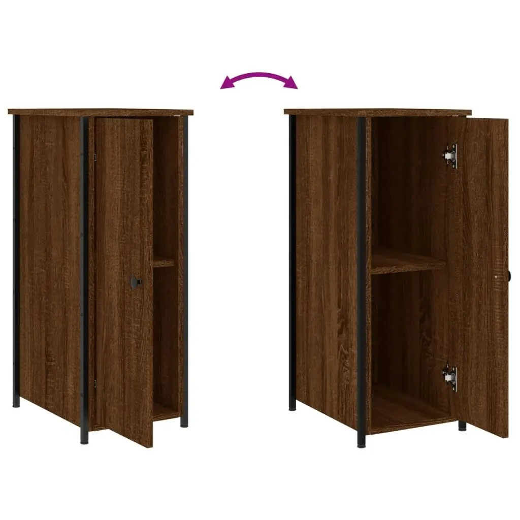 Bedside Cabinets 2 pcs Brown Oak 32x42x80 cm Engineered Wood 825972