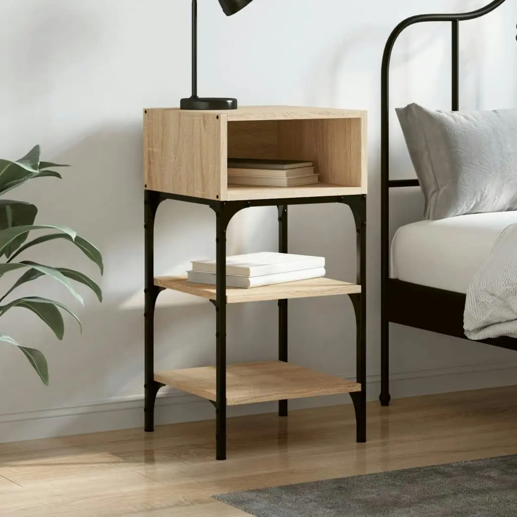 Bedside Table Sonoma Oak 35x34.5x70 cm Engineered Wood 825885